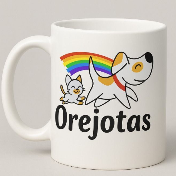 TAZA PERRO Y GATO "OREJOTAS" - TAZA 350 ML CAPACIDAD
